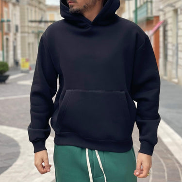 Felpa nera basic con cappuccio 2.0 - FLAG STORE
